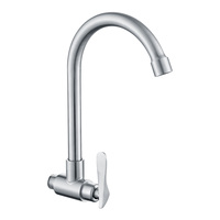 Yüksek kaliteli kolu soğuk su tek kolu Upc mutfak lavabo musluğu 304 paslanmaz çelik su mutfak musluk lavabo musluğu