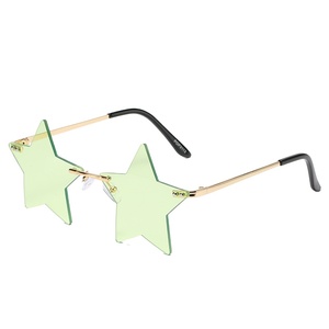 Gafas de Sol de Moda con Marco Metálico para Mujer, Lentes Transparentes Elegantes, Forma de Estrella Pentagrama, Sin Montura - Product Image 2