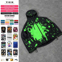 Veste technique personnalisée OEM avec imprimé graffiti, streetwear pour hommes, réfléchissante, tactique, imperméable, à capuche, coupe-vent pour l'extérieur