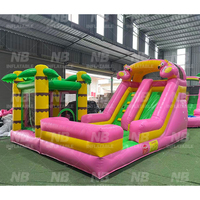 Château gonflable extérieur de couleur unie pour fêtes d'enfants, avec toboggan aquatique gonflable, idéal pour la location