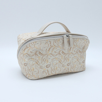 Trousse de Maquillage Chic et Tendance à Motifs Floraux, Transparente et Imperméable avec Fermeture Éclair, Grande Trousse de Rangement Portable pour Voyage et Usage Quotidien