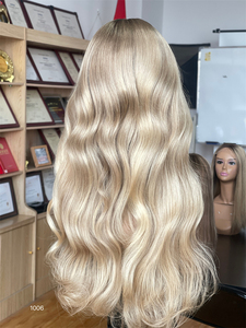 2024 invierno nuevo tímido superventas Invisible HD 13*5 Patchwork cabello humano platino peluca rubia para alopecia pérdida de cabello promedio mujeres - Product Image 6