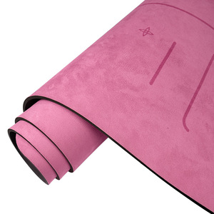 TPE Suede Yoga Mat 68mm Thickness Asana Guide Lines Folding Portable Yoga Mat For Universal Use - Product Image 4