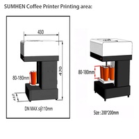 Printer kopi 3D Latte Art Art, mesin Printer kopi dengan koneksi WIFI, kartrid tinta kelas aman 4 cangkir