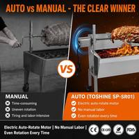 Grill rotatif électrique en acier inoxydable, tournebroche automatique pour agneau entier, cochon, barbecue au charbon de bois, cuisine extérieure, camping, certifié CE