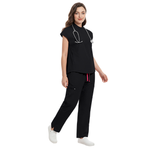 42393 Ensembles de Blouses Médicales Personnalisées ; Blouses Médicales en Chiffon à Col Mao pour Femme, Uniformes d'Hôpital Élégants - Product Image 1