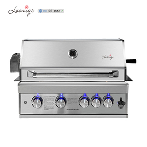 Barbecue à gaz portable en acier inoxydable à hauteur réglable, 4 brûleurs, avec dispositif de sécurité anti-déchets d'oxygène pour la cuisson commerciale de steaks en extérieur - Product Image 2