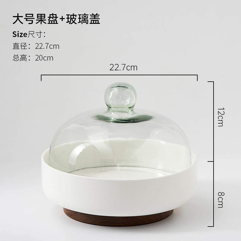 Fruit bowl with glass lid-Large