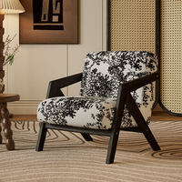 Fauteuil en bois massif, style moderne, de haute qualité, pour salon, chambre ou hôtel