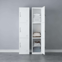 Casier en acier robuste, armoire de rangement en métal au design contemporain, grande capacité de stockage avec serrure