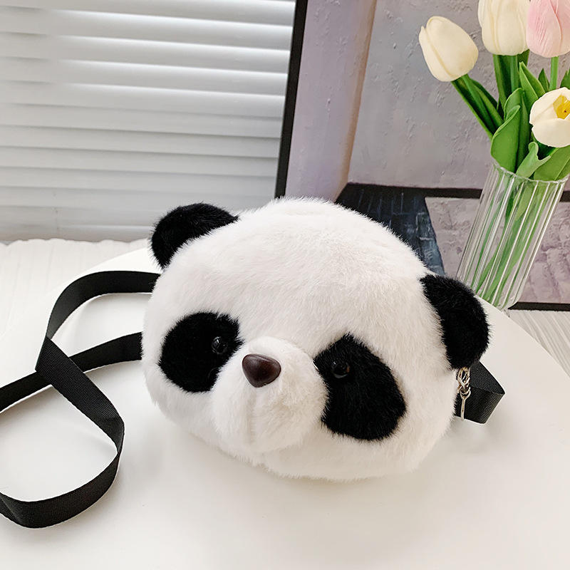Hot Sale Little Girls Purse Plush Panda Bag Child INS Bag Kids Cartoon Toys Hand Bags for Girls