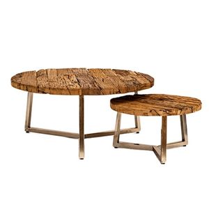 Round Coffee <b>Tables</b> Handmade Premium Quality Set of Wood Mango in Wholesale Price Living Room <b>Reclaimed</b> Premium Wood - Product Image 3
