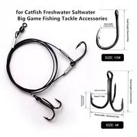 Rig Pancing Ikan Lele Kawat Stainless Steel 36,5 inci 1/0 4X Trebles untuk Memancing di Tepi Sungai, Memancing Ikan Lele, Ikan Pike, Ikan Muskiy, Ikan Santee Cooper, Peralatan Pancing