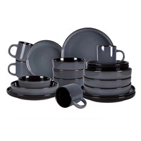 Ensemble de vaisselle en grès nordique 20 pièces assiettes à glaçure réactive bols plats pour cuisine moderne à manger