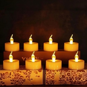 <b>Battery</b> <b>Operated</b> Flameless LED Candles with Yellow Flickering Flame-Plastic Handmade Home Decoration for Christmas & Halloween - Product Image 1