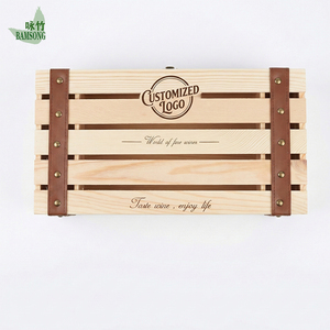 Boîte à vin en bois personnalisée pour 2 bouteilles, coffret cadeau, caisse de rangement pour mariage, anniversaire, cadeaux d'entreprise, bar à domicile, mobilier d'hôtel - Product Image 1