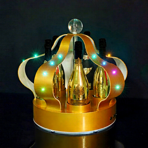 ชั้นวางขวดไวน์แบบมีไฟ LED สำหรับไนท์คลับ รุ่น Metal Crown สำหรับโชว์และเสิร์ฟ - Product Image 1
