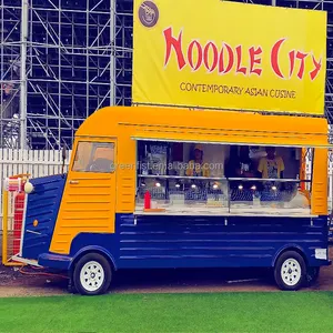 Truk Makanan Cepat Saji Bus Baja Tahan Karat Makanan Jalan Trailer Makanan Bergerak dengan Peralatan Dapur Penuh