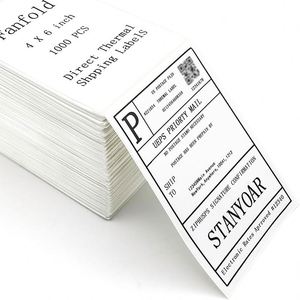 Adhesive <b>Paper</b> Custom Stickers Roll Thermal 4x6 Labels 100x150 Waterproof Shipping Barcode Labels Roll - Product Image 1