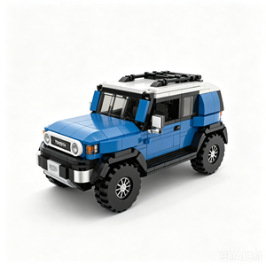 Stylish Eco Licensed Retro Wilderness Trekker Interlocking Brick Construction Ensemble Classic Off-road Car <b>Model</b> Self-<b>build</b> - Product Image 4