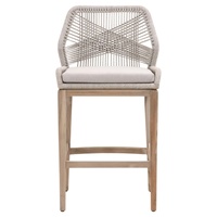 Chaise de bar Loungemobel très vendue, style nordique, en corde tressée, en bois massif, pour cuisine, jardin, terrasse