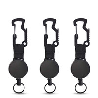 Portable extérieur en plastique mousqueton porte-clés ouvre haute élastique rétractable corde Document boucle facile tirer ouvre-bière