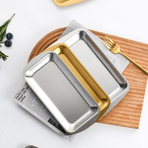 201 RVS Eco-vriendelijke gepolijste kleine bakplaat koekjesplaat metalen rechthoekige bakblikken - Product Image 4