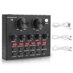 Nhà Máy Bán buôn BM800 + V8S phát sóng trực tiếp ngưng Microphone có dây Card âm thanh Neo máy tính ghi âm khung XLR di động - Product Image 1