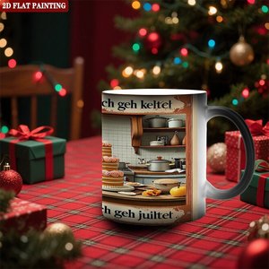 Anti Slip Thick Bottom 11oz <b>Ceramic</b> <b>Mug</b> Frosted Black Heat Color Changing Magic Cup - Product Image 2