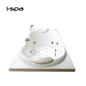 Bañera Rectangular Moderna de Acrílico Brussel con Hidromasaje, Bañera Independiente para Interiores - Product Image 1