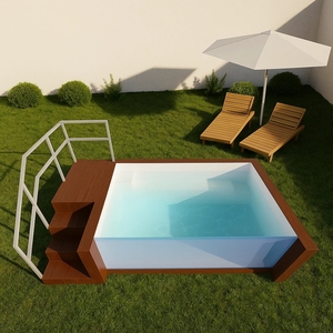 Venta al por mayor Swim Spa Prefab Ventas Azulejo de porcelana de tierra al aire libre Piscinas prefabricadas Instalación rápida Piscina en la azotea - Product Image 5