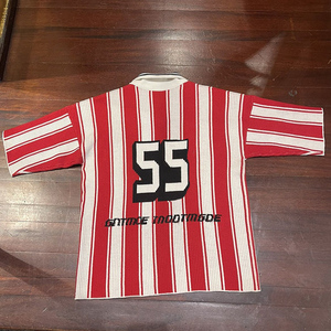Logotipo de diseño personalizado Ropa deportiva retro Prendas de punto Top de punto de manga corta Camiseta de fútbol Mujeres Hombres <span class=keywords><strong>Jacquard</strong></span> Jerseys de fútbol de punto - Product Image 5