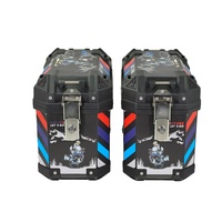 Promotion : Coffre de moto personnalisable, ensemble 3 pièces, antivol, étanche, en PP, 45L+36L
