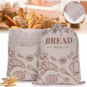 For Homemade Breads Natural Lined Cotton Reusable Bread <b>Bags</b> Freshness <b>Large</b> Food Storage Promotion <b>Gift</b> - Product Image 1