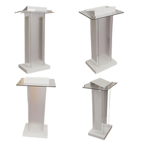 Vente en gros de plexiglas transparent personnalisé, design moderne, acrylique transparent, portable, chaire, exposition, podium d'église pour mariage