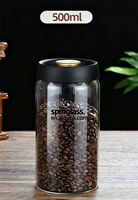 Bocal de conservation hermétique en verre borosilicate à vide manuel, anti-humidité, pour grains de café et thé, récipient de cuisine