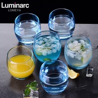 Verre à eau coloré résistant à la chaleur Luminarc, gobelet pour hôtel, gobelet pour bain de bouche, logo personnalisé, vaisselle, verre à jus carré, vente en gros