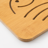 Ensemble de sous-verres en bambou personnalisables avec support, gravure laser, pour cadeaux d'entreprise et de pendaison de crémaillère, vente en gros