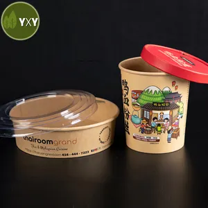 100% Eco Friendly Disposable Take Away Custom Printed Paper Bowl