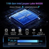 Mini PC Bmax B3 Pro Intel N4500 (jusqu'à 2,8 GHz) 8 Go de RAM 256 Go SSD Double 4K WiFi 5 5.0 Intel UHD Graphics Professionnel/Domestique