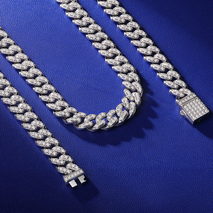 Collar de Cadena Cubana Miami de 8mm con Diamantes de Moissanita VVS, Joyería Fina de Plata Esterlina, Estilo Hip Hop Iced Out, Pasa Prueba de Diamante - Product Image 4
