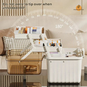 Boîte à médicaments à trois couches, trousse de premiers soins pliable, organisateur de stockage médical portable, étui à médicaments de grande capacité pour la maison - Product Image 5