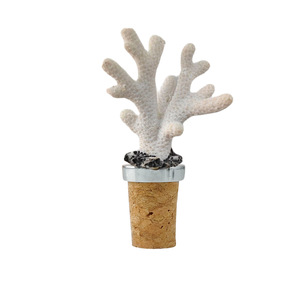 Coral Bottle <b>Stopper</b> With Opener Brass Metal Round Shape 2 In 1 Function <b>Wine</b> Beer Bottle Sealing Cork HDS016-A13 - Product Image 3