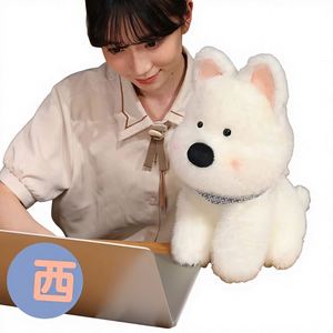 Simulated White Small Dog Plush Toy & Stuffed Animal Doll Sleeping <b>Pillow</b> for Hugging Women's 25cm-60cm Gift - Product Image 4