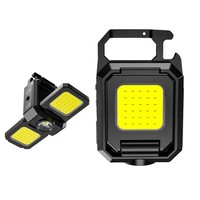 Mini Linterna de Trabajo COB Multifuncional con Llavero, Magnética, Plegable, con Soporte de Gancho, Recargable, Portátil, de Bolsillo, para Reparaciones de Garaje
