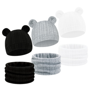 <span class=keywords><strong>Pull</strong></span> à oreilles de blé de couleur unie européenne et américaine Chapeau <span class=keywords><strong>Mickey</strong></span> Chapeau pour bébé Écharpe chaude double face Ensemble deux pièces pour bébé - Product Image 4