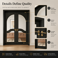 Porte en verre française moderne avec un design élégant, porte intérieure personnalisée, porte en bois de qualité supérieure, fournisseur de projets OEM ODM