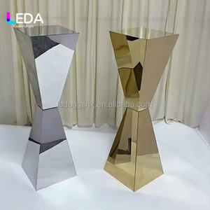 LEDA Wholesale Stainless Steel Wedding Flower <b>Stand</b> <b>Mirror</b> <b>Gold</b> Metal Table Flower Plinth for Wedding Banquet - Product Image 4