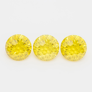 Pietra sciolta prezzo di fabbrica all'ingrosso pietra artificiale di colore giallo dorato rotondo speciale fuochi d'artificio tagliati zirconi - Product Image 2