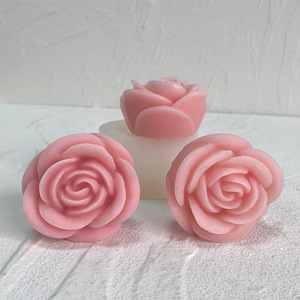 Fleur Silicone Moule DIY Chocolat <span class=keywords><strong>Fondant</strong></span> Rose En Forme De Bougie Moule Aromathérapie Gypse Bougie Moule - Product Image 5